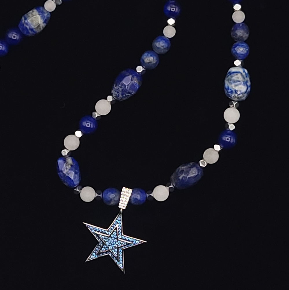 Men/ Women Custom Cowboys semiprecious crystal bead jewelry.